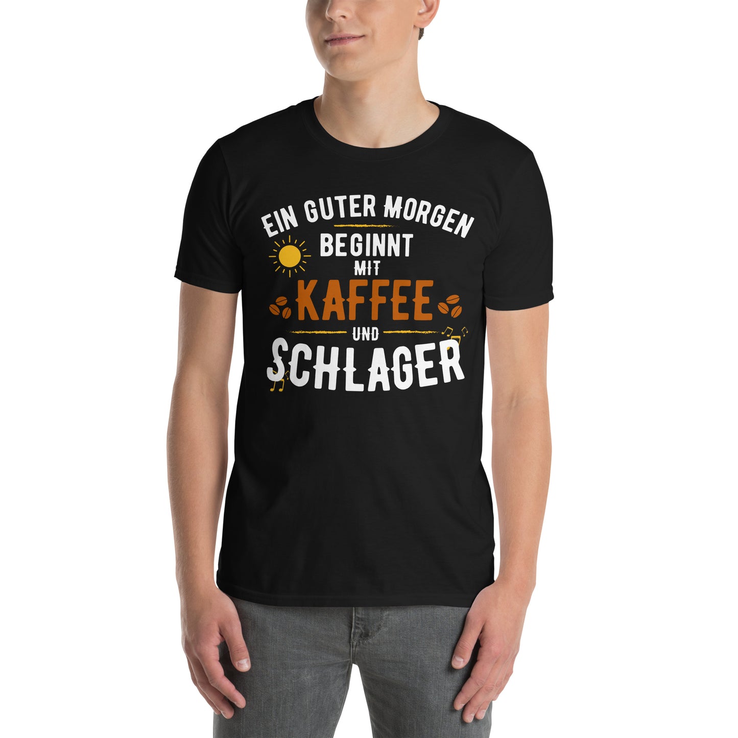 Ein guter Morgen beginnt mit Kaffee und Schlager - Herren T-Shirt