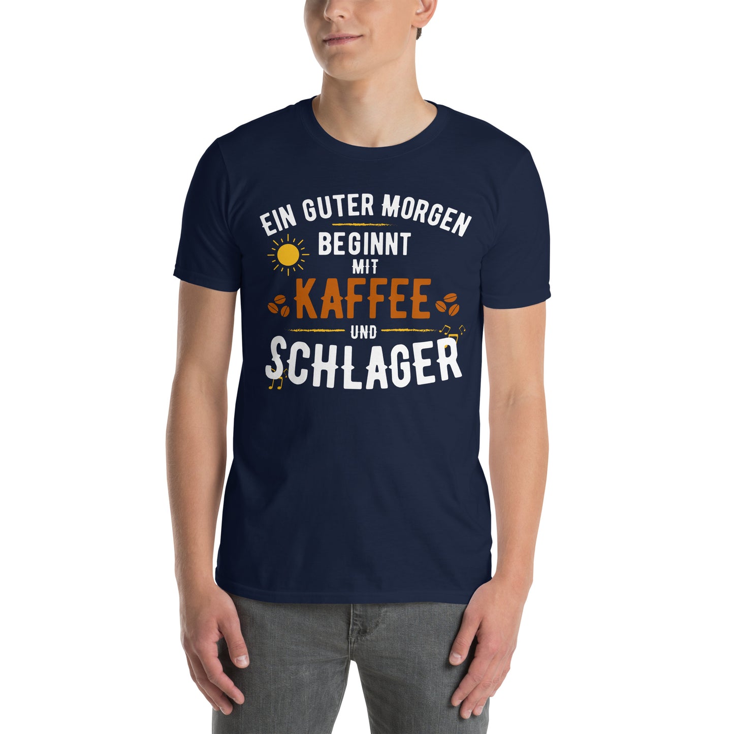 Ein guter Morgen beginnt mit Kaffee und Schlager - Herren T-Shirt